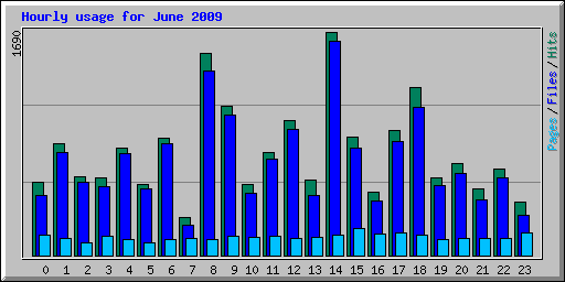 Hourly usage for June 2009