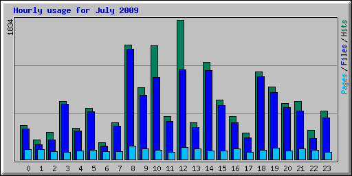 Hourly usage for July 2009