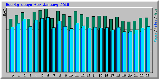 Hourly usage for January 2018